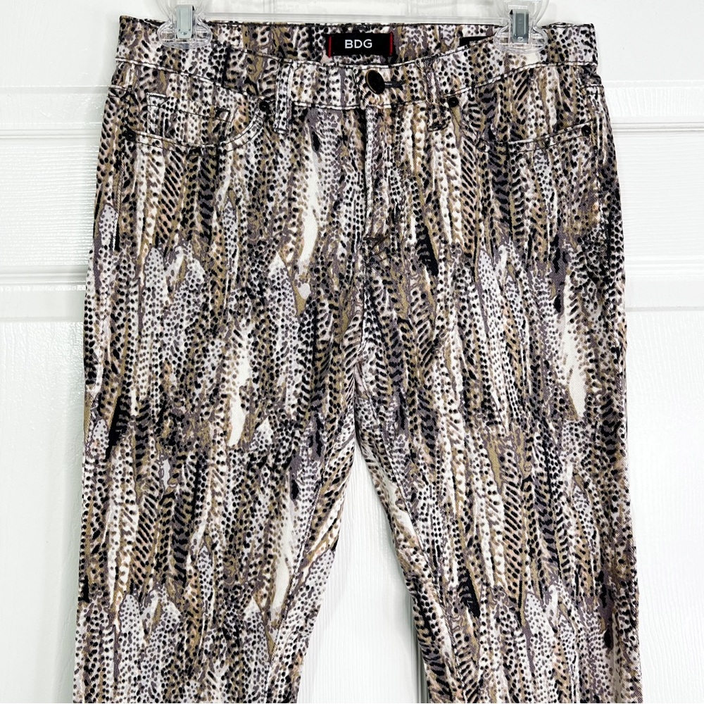 BDG High Rise Cigarette Ankle Skinny Jeans Tan & Black Reptile Print Women’s 28 - Picture 3 of 10